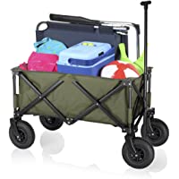 Campart HC-0915 – Carrito de jardín plegable- capacidad 70 kg- color verde militar